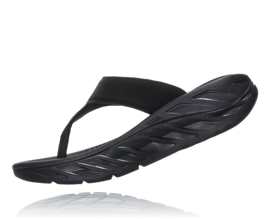 Sandalias Hoka One One Mujer Negros - Ora Recovery Flip - TWJN87391